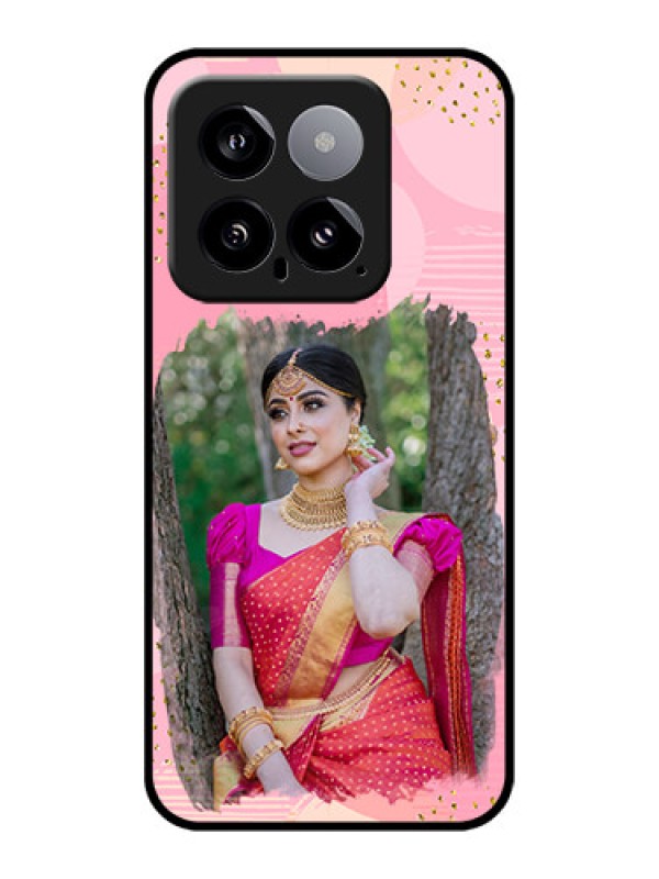 Custom Xiaomi 14 5G Custom Glass Phone Case - Gold Glitter Splash Design