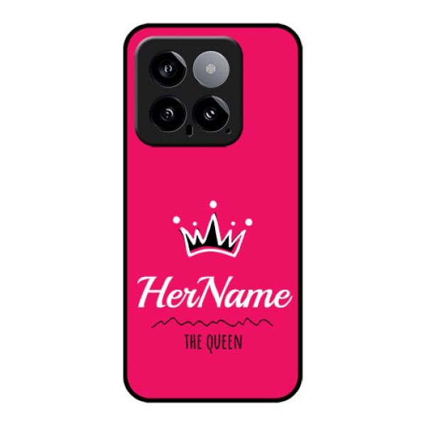 Xiaomi 14 5G Custom Glass Phone Case - Queen With Name Design Xiaomi 14 5G Custom Glass Phone Case - Queen With Name Design