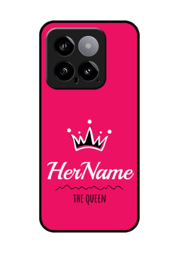 Xiaomi 14 5G Custom Glass Phone Case - Queen With Name Design