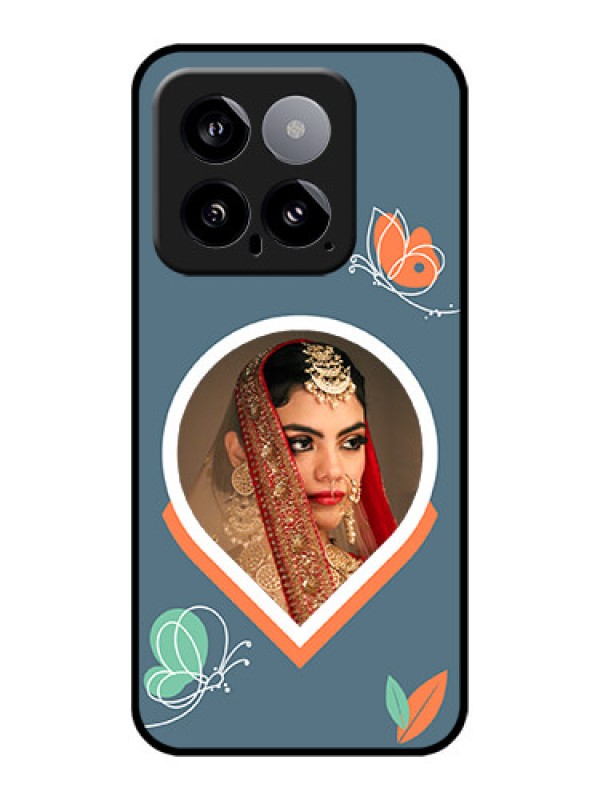 Custom Xiaomi 14 5G Custom Glass Phone Case - Droplet Butterflies Design