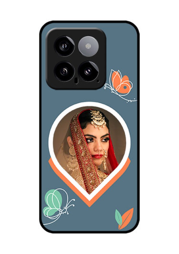 Xiaomi 14 5G Custom Glass Phone Case - Droplet Butterflies Design