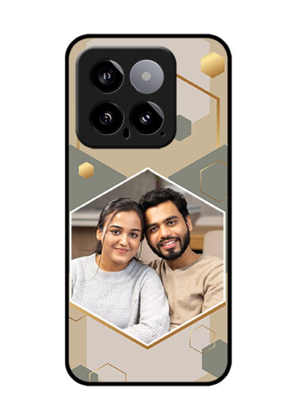 Xiaomi 14 5G Custom Glass Phone Case - Stylish Hexagon Pattern Design