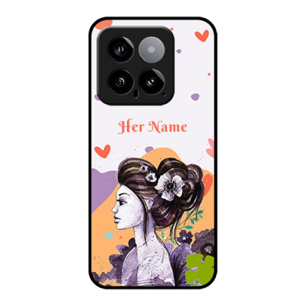 Xiaomi 14 5G Custom Glass Phone Case - Woman And Nature Design