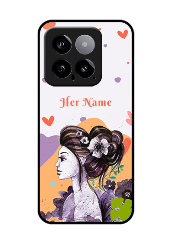 Xiaomi 14 5G Custom Glass Phone Case - Woman And Nature Design