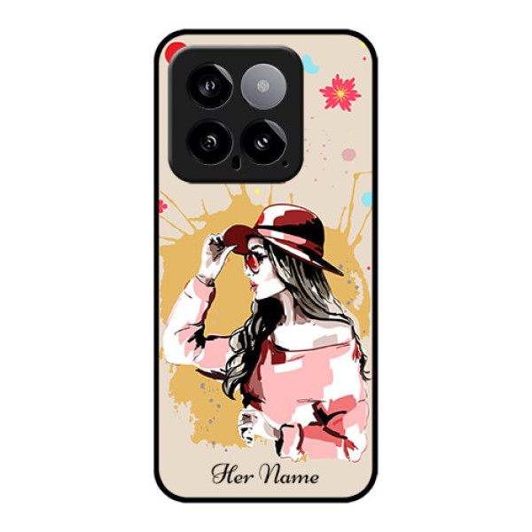 Xiaomi 14 5G Custom Glass Phone Case - Women With Pink Hat Design Xiaomi 14 5G Custom Glass Phone Case - Women With Pink Hat Design