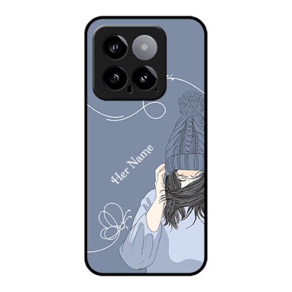 Xiaomi 14 5G Custom Glass Phone Case - Girl In Winter Outfit Design Xiaomi 14 5G Custom Glass Phone Case - Girl In Winter Outfit Design