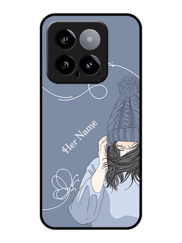 Custom Xiaomi 14 5G Custom Glass Phone Case - Girl In Winter Outfit Design
