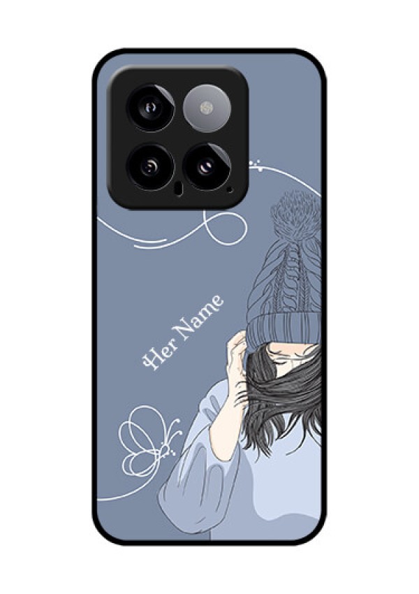 Xiaomi 14 5G Custom Glass Phone Case - Girl In Winter Outfit Design
