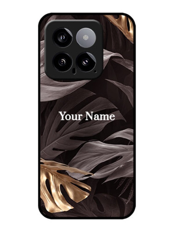 Custom Xiaomi 14 5G Custom Glass Phone Case - Wild Leaves Digital Paint Design
