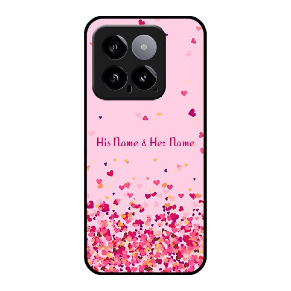 Xiaomi 14 5G Custom Glass Phone Case - Floating Hearts Design