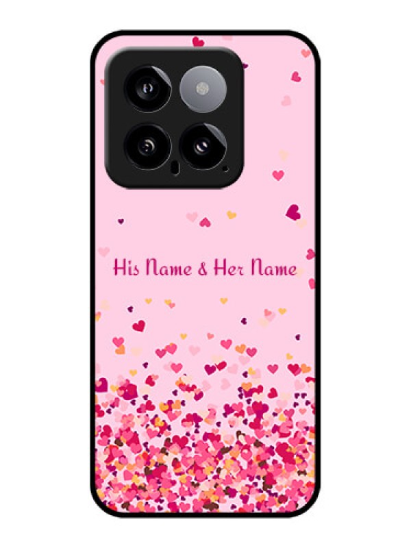 Custom Xiaomi 14 5G Custom Glass Phone Case - Floating Hearts Design