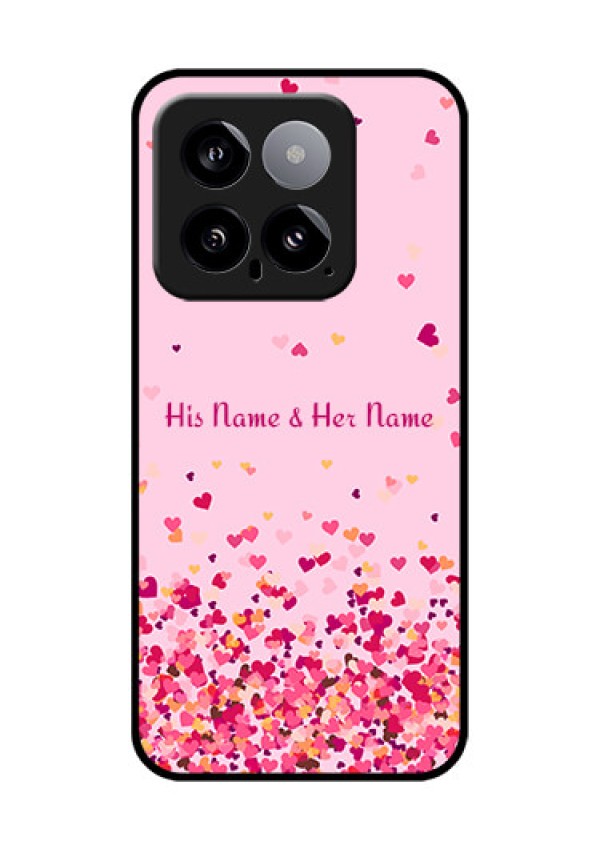 Xiaomi 14 5G Custom Glass Phone Case - Floating Hearts Design
