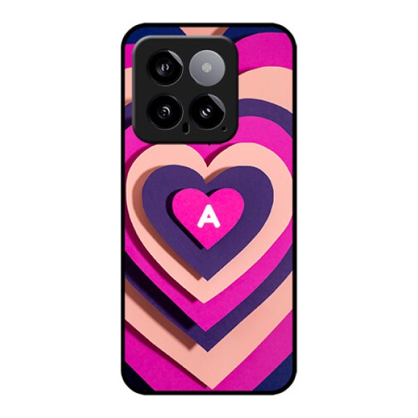 Xiaomi 14 5G Custom Glass Phone Case - Cute Heart Pattern Design Xiaomi 14 5G Custom Glass Phone Case - Cute Heart Pattern Design