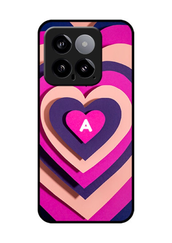 Xiaomi 14 5G Custom Glass Phone Case - Cute Heart Pattern Design