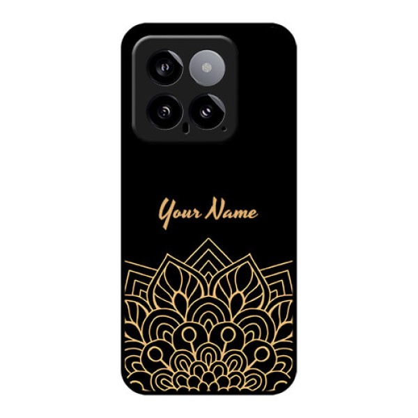 Xiaomi 14 5G Custom Glass Phone Case - Golden Mandala Design