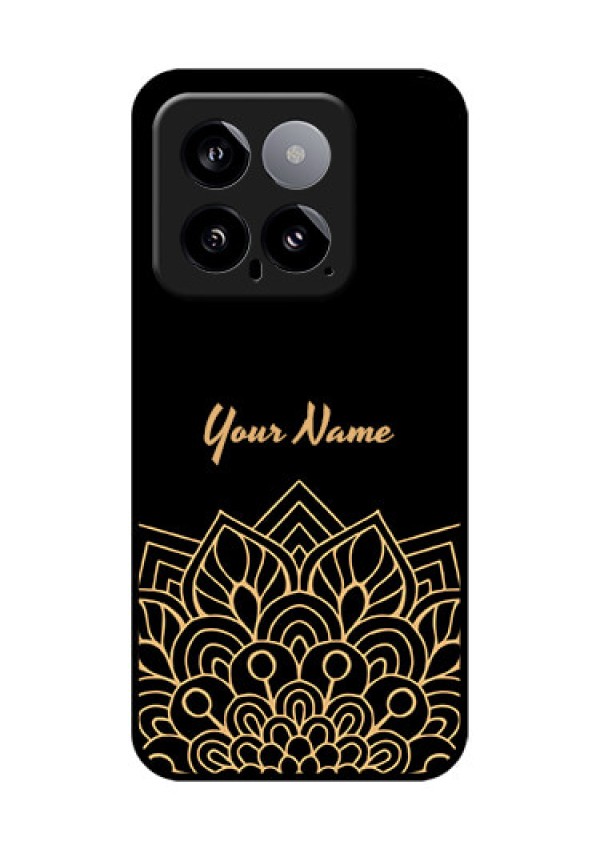 Xiaomi 14 5G Custom Glass Phone Case - Golden Mandala Design
