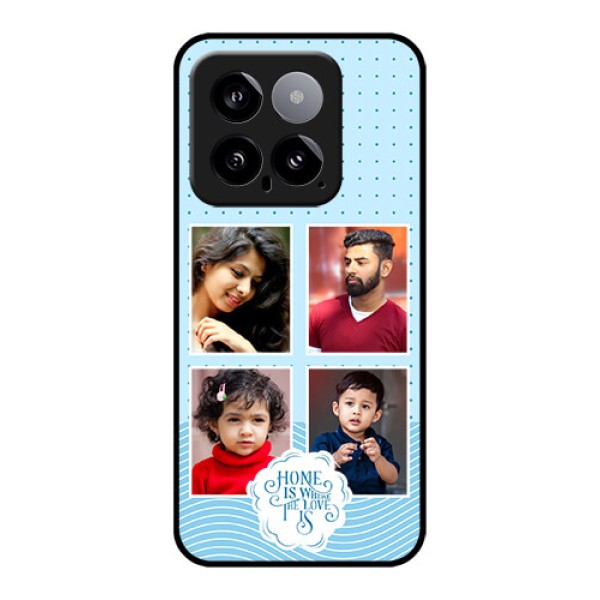 Xiaomi 14 5G Custom Glass Phone Case - Cute Love Quote With 4 Pic Upload Design Xiaomi 14 5G Custom Glass Phone Case - Cute Love Quote With 4 Pic Upload Design