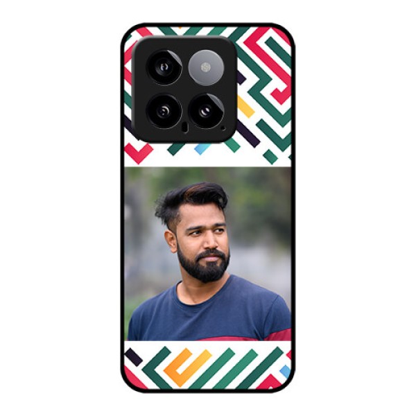 Xiaomi 14 5G Custom Glass Phone Case - Colorful Maze Pattern Design