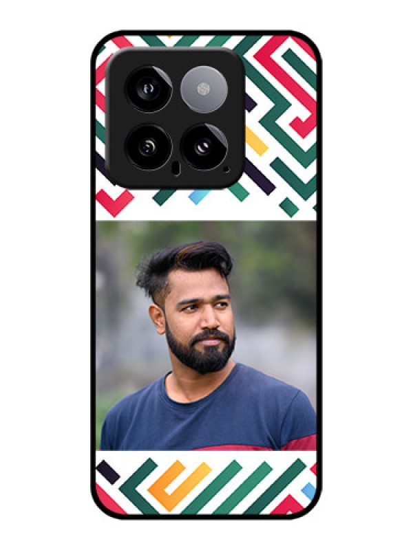 Custom Xiaomi 14 5G Custom Glass Phone Case - Colorful Maze Pattern Design