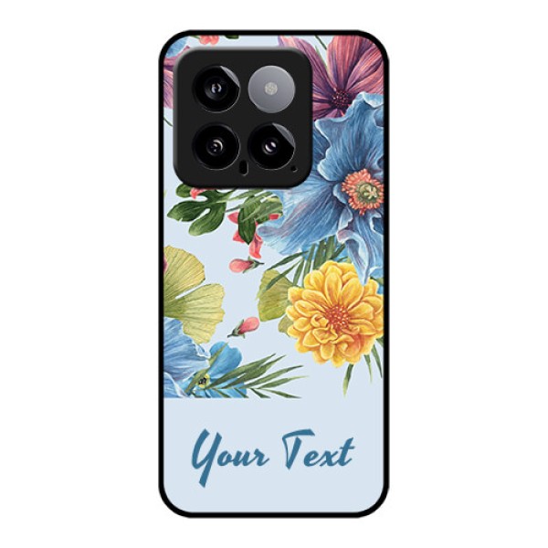 Xiaomi 14 5G Custom Glass Phone Case - Stunning Watercolored Flowers Painting Design Xiaomi 14 5G Custom Glass Phone Case - Stunning Watercolored Flowers Painting Design
