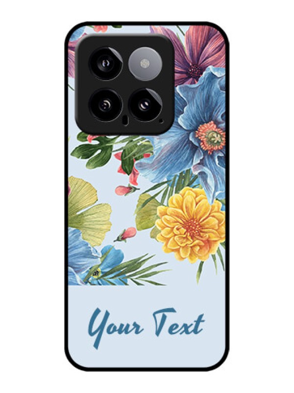 Custom Xiaomi 14 5G Custom Glass Phone Case - Stunning Watercolored Flowers Painting Design