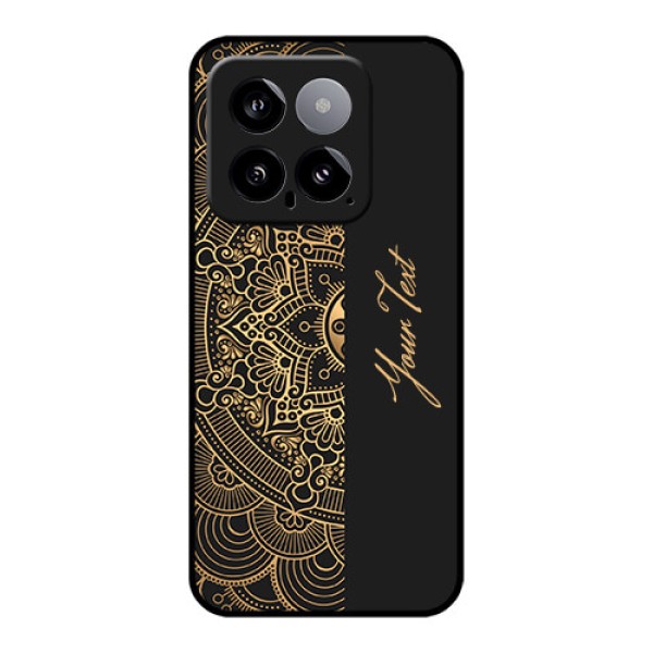 Xiaomi 14 5G Custom Glass Phone Case - Mandala Art With Custom Text Design Xiaomi 14 5G Custom Glass Phone Case - Mandala Art With Custom Text Design