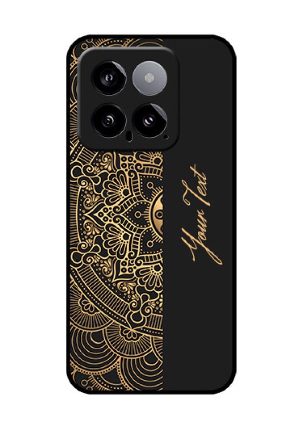 Xiaomi 14 5G Custom Glass Phone Case - Mandala Art With Custom Text Design