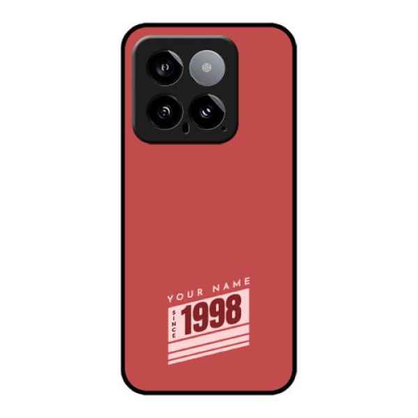 Xiaomi 14 5G Custom Glass Phone Case - Red Custom Year Of Birth Design Xiaomi 14 5G Custom Glass Phone Case - Red Custom Year Of Birth Design