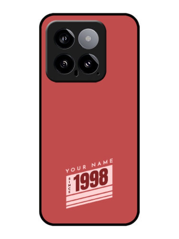 Custom Xiaomi 14 5G Custom Glass Phone Case - Red Custom Year Of Birth Design