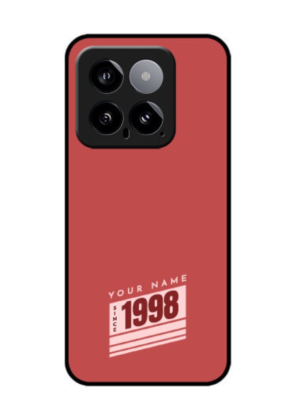 Xiaomi 14 5G Custom Glass Phone Case - Red Custom Year Of Birth Design