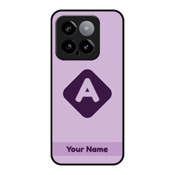 Xiaomi 14 5G Custom Glass Phone Case - Custom Letter In Curved Badge Design Xiaomi 14 5G Custom Glass Phone Case - Custom Letter In Curved Badge Design