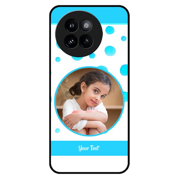 Xiaomi 14 Civi Custom Glass Phone Case - Blue Bubbles Pattern Design Xiaomi 14 Civi Custom Glass Phone Case - Blue Bubbles Pattern Design