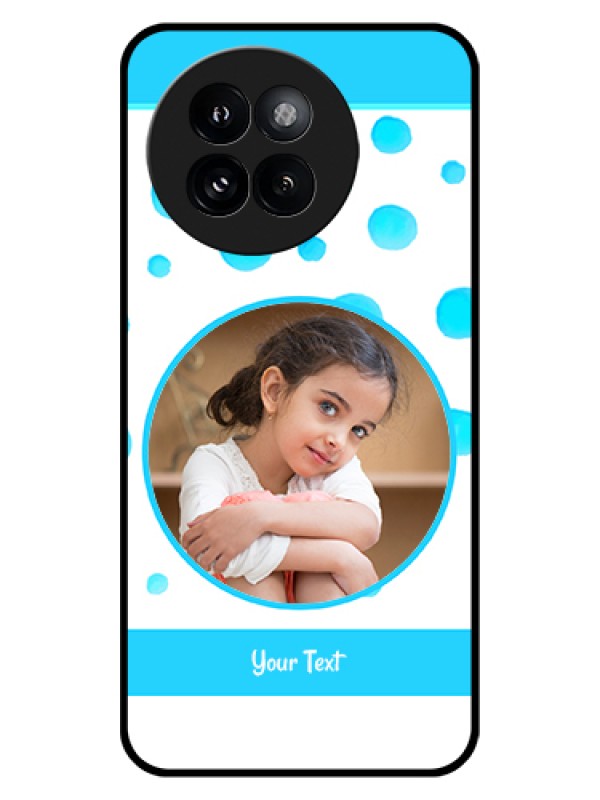 Custom Xiaomi 14 Civi Custom Glass Phone Case - Blue Bubbles Pattern Design