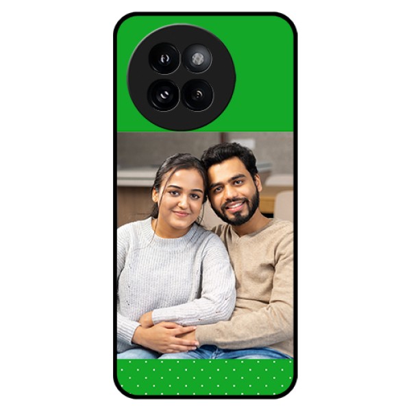 Xiaomi 14 Civi Custom Glass Phone Case - Green Pattern Design