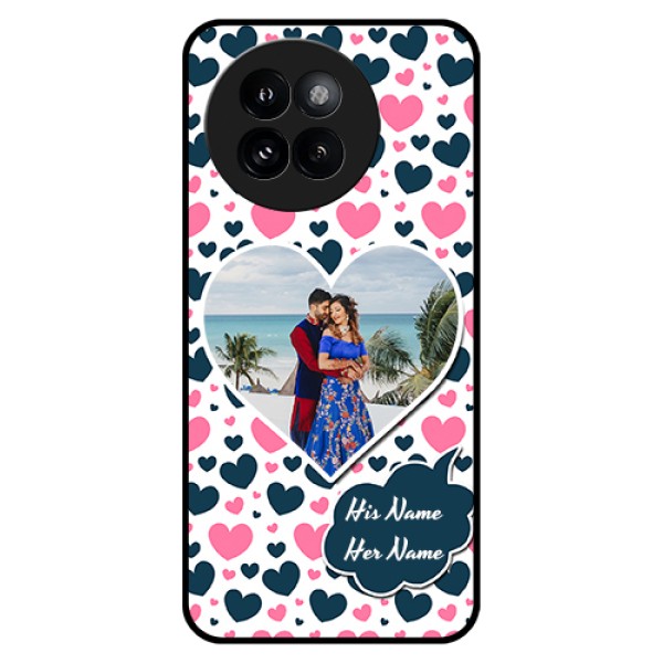 Xiaomi 14 Civi Custom Glass Phone Case - Pink & Blue Heart Design