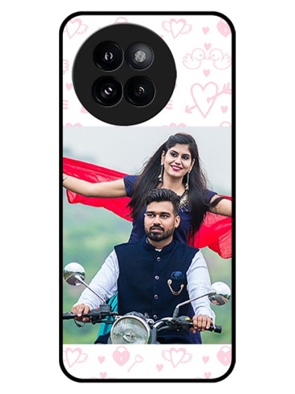 Custom Xiaomi 14 Civi Custom Glass Phone Case - Pink Flying Heart Design