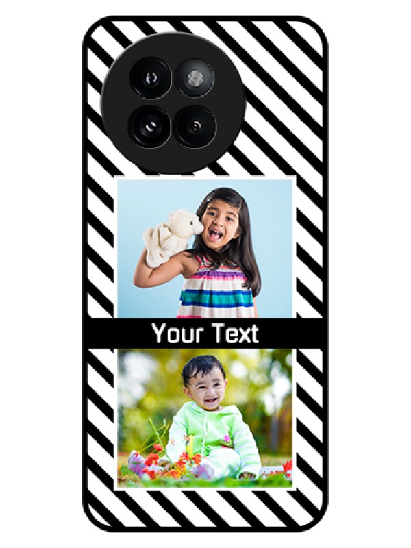 Custom Xiaomi 14 Civi Custom Glass Phone Case - Black And White Stripes Design