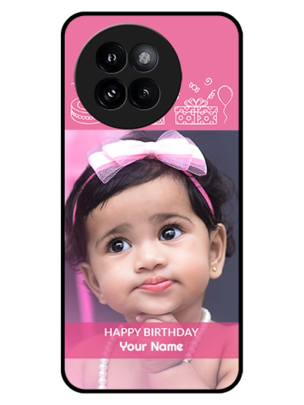 Custom Xiaomi 14 Civi Custom Glass Phone Case - With Birthday Line Art Design