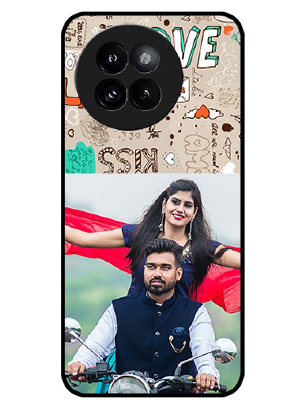 Custom Xiaomi 14 Civi Custom Glass Phone Case - Love Doodle Pattern