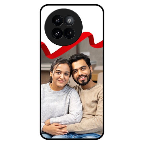 Xiaomi 14 Civi Custom Glass Phone Case - Red Ribbon Frame Design Xiaomi 14 Civi Custom Glass Phone Case - Red Ribbon Frame Design