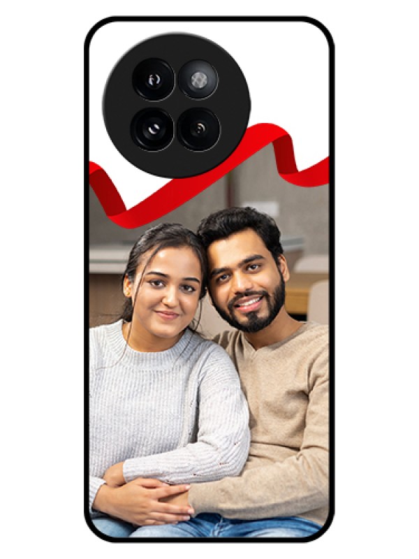 Custom Xiaomi 14 Civi Custom Glass Phone Case - Red Ribbon Frame Design