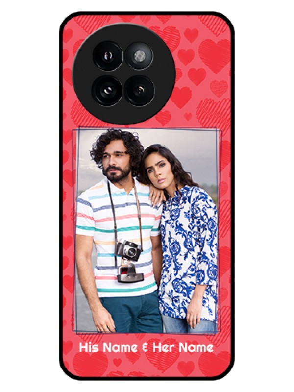 Custom Xiaomi 14 Civi Custom Glass Phone Case - With Red Heart Symbols Design