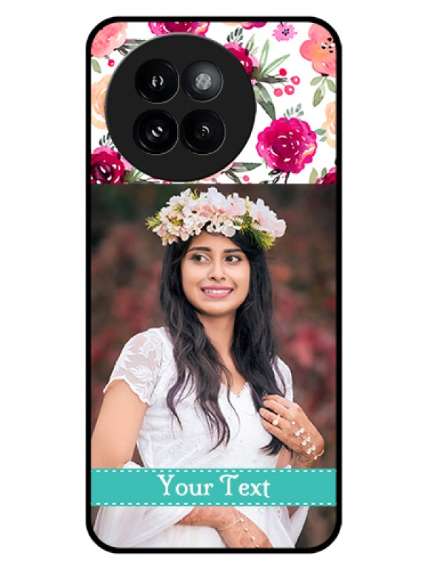 Custom Xiaomi 14 Civi Custom Glass Phone Case - Water Colors Floral Design