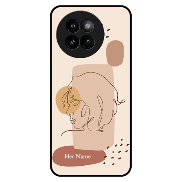 Xiaomi 14 Civi Custom Glass Phone Case - Calm Woman Line Art Design