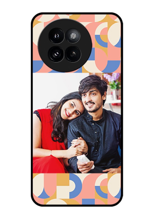 Xiaomi 14 Civi Custom Glass Phone Case - Semi - Circle Maze Pattern Design
