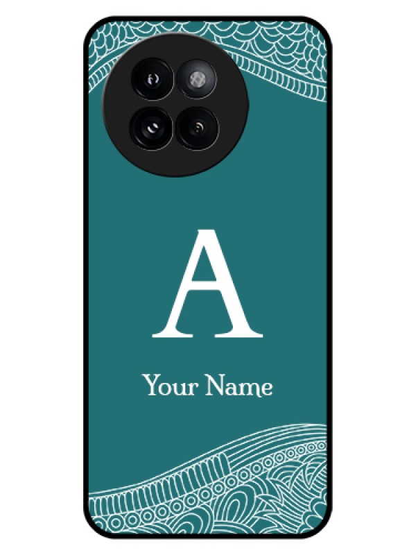 Custom Xiaomi 14 Civi Custom Glass Phone Case - Line Art Pattern With Custom Name Design