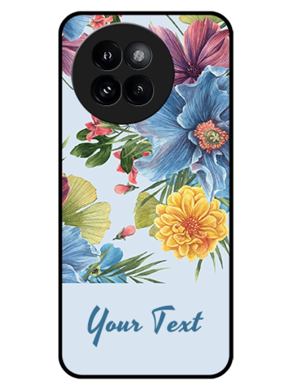 Custom Xiaomi 14 Civi Custom Glass Phone Case - Stunning Watercolored Flowers Painting Design