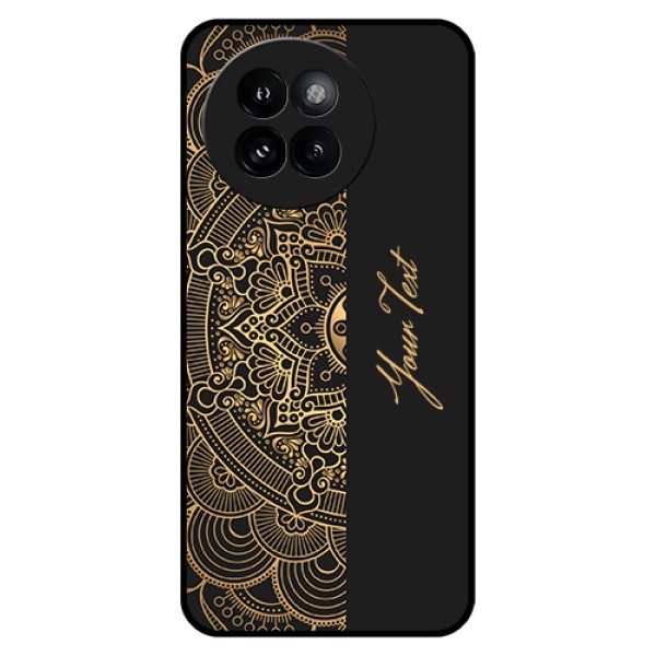 Xiaomi 14 Civi Custom Glass Phone Case - Mandala Art With Custom Text Design Xiaomi 14 Civi Custom Glass Phone Case - Mandala Art With Custom Text Design