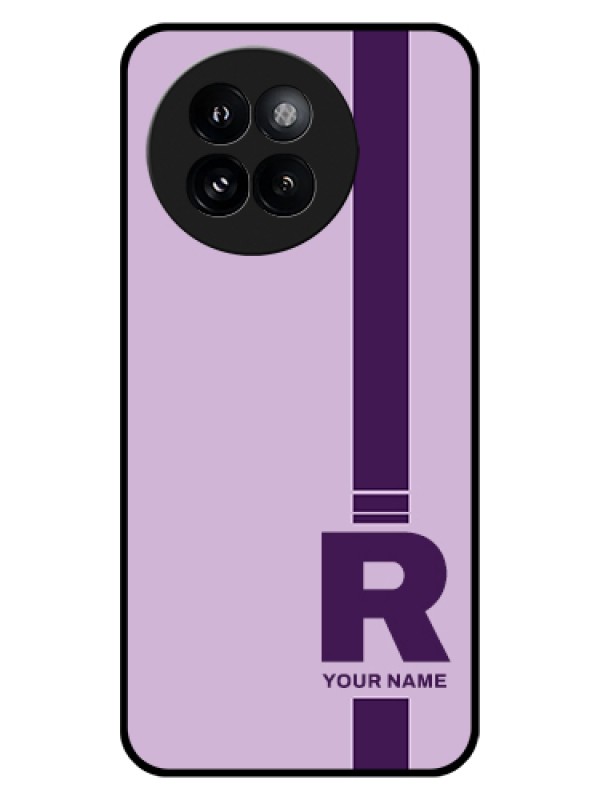 Custom Xiaomi 14 Civi Custom Glass Phone Case - Simple Dual Tone Stripe With Name Design