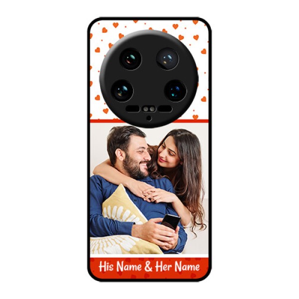 Xiaomi 14 Ultra Custom Glass Phone Case - Orange Love Symbol Design
